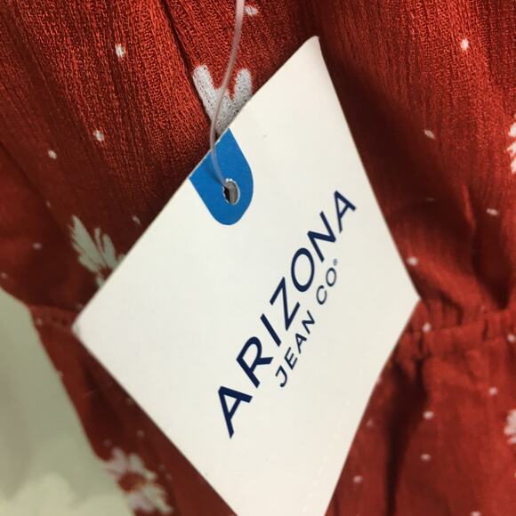 Arizona Jean Co Floral Sundress Rust White XS - Picture 10 of 13